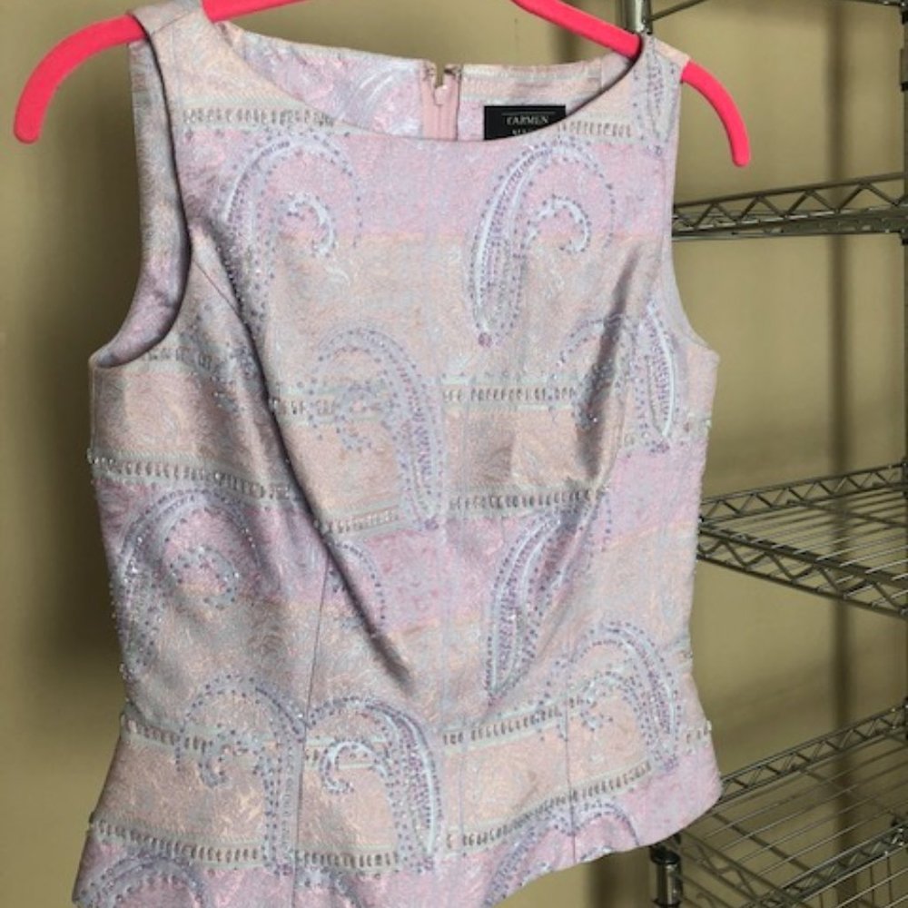 Carmen Marc Valvo beaded sleevess top, size 4